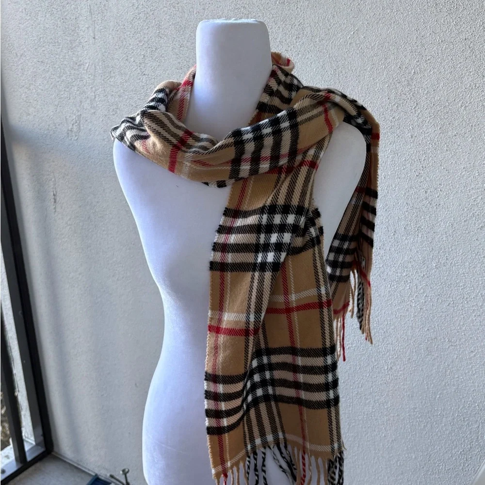 Patrizia Fastelli 72” Scarf‎ Plaid Made in Italy  Winter Career Casual